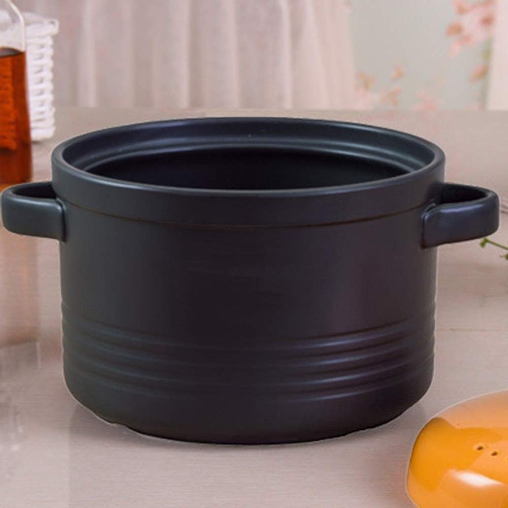 Casseruola in Terracotta, pentola per stufati, casseruola in Ceramica - Sicura e salutare, Antiaderente, Facile da Pulire - capacità 5 Litri_Arancione
