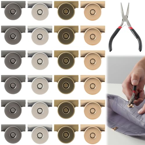 FDKYOEK 24 Pairs 14mm Magnetic Snaps for Purses and Totes,