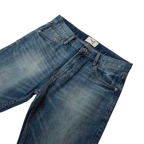 Men's Classic Straight Leg Jeans with A Mid High Waist and Five Pockets Slim Fit and Comfortable Zipper and Button Closure3