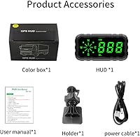 Vista 6 de Kingneed Velocímetro HUD Odómetro Brújula Pantalla Head Up Display GPS Visualización Digital Fuentes Grandes Universal para Todos los Coches