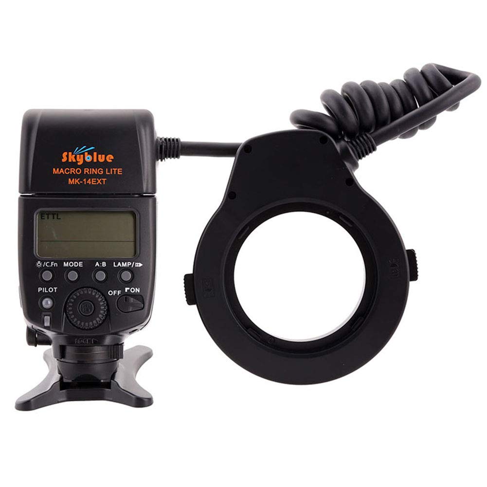 Meike MK-14EXT LED E-TTL Macro Anillo Flash para Canon 5D II III 6D 7D 60D 70D 700D SLR Cámara con 7 Anillo Adaptador