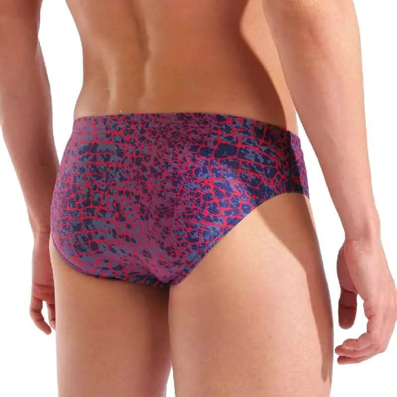 ARENA Costume Uomo Slip Nuoto Piscina Brief Dreaming Line Swim Red Snake Taglia 46 ITA