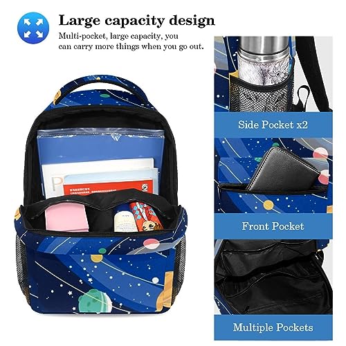Sac à dos enfant imprimé planets avec grande trousse à crayons