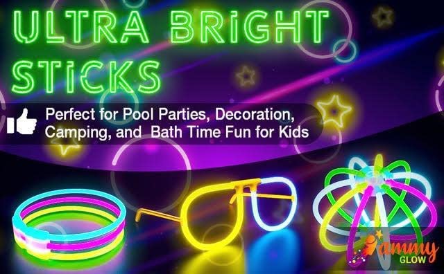 Ammy Glow Glow Sticks (205 Pcs Kit) Bulk Party Pack-100 Pack Glow Sticks with Connectors & Glasses- Party Favors for Kids 8-12- Neon Glow in The Dark Party Supplies for Birthdays & Events — Amazon image 4