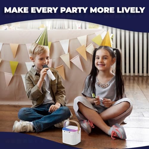 Image of Wembley Bluetooth Karaoke Set with Mic & Speaker | Fun Musical Toy for Kids for Singing | Ideal for Parties, Picnics & Travel Entertainment (White, Bucket Style)