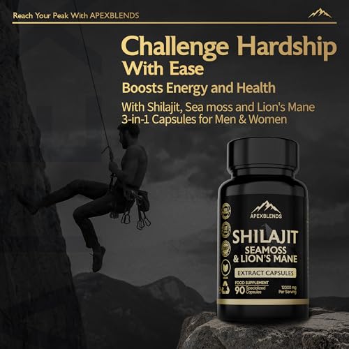 3-in-1 Shilajit, Seamoss and Lions Mane Capsules - High Strength 12000mg Lion's Mane Shilajit and Irish Sea Moss | Fulvic Acid, Organic Sea Moss | Supplements for Men and Women | 90 Vegan Capsules - Image 5