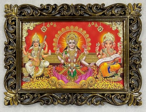 Cadre photo Maa Laxmi Saraswati Ganesha pour harmoniser un intérieur sans âme