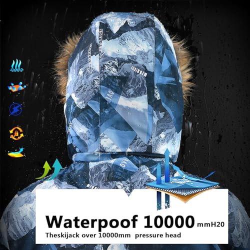 Image of AFILOK Kid's Winter Overalls Ski Suits Boy's and Girl's Waterproof Snowboard Jumpsuits One Piece Snowsuit Jackets Coats