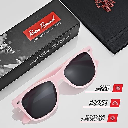Image of Retro Rewind Polarized Sunglasses for Women Men - UV400 Classic Square Vintage Shades Trendy Unisex Sun Glasses