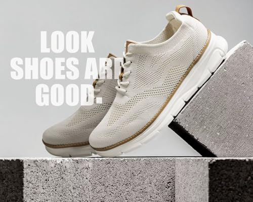 Image of Kundork Men's Casual Dress Shoes Comfort Walking Shoes Mesh Knit Lightweight Breathable Sneakers