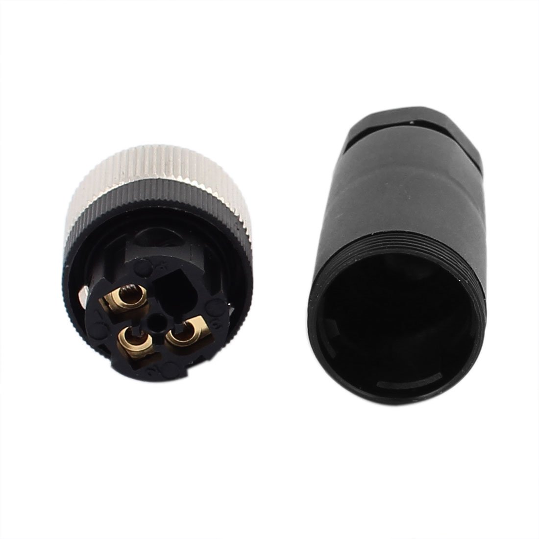 Aexit M12-3 Thread Microscope Accessories 3P Female Core Assembly Metal Lock Ring Waterproof Cable Connector Slide Cover Slips Screw Crimping