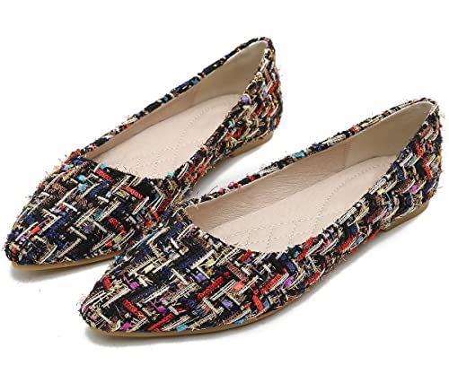 Hee grand Women Classic Slip-On Ballet Shoes Soft Pointed Toe Flats Comfort Work Shoes Fashion Dress Shoes