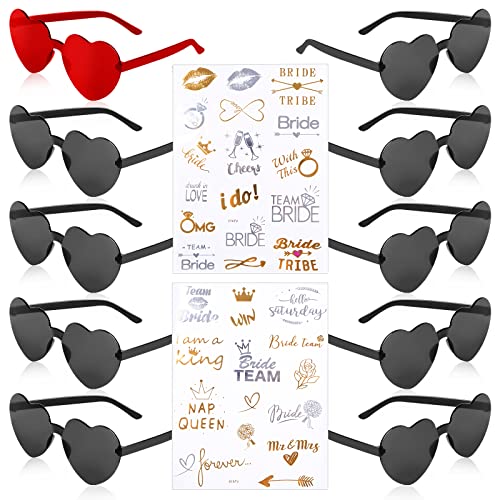Starich 6 Paires Lunettes de Soleil en Forme de Coeur Lunettes Vintage Hippie de Couleur, Lunette de Soleil Rétro, Élégantes Transparentes Lunettes de Soleil pour Plage de Fête D'été Cover