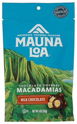 Mauna Loa Premium Chocolate Covered Macadamia Nuts, Milk Chocolate, 4 Oz Bag (Pack of 1)