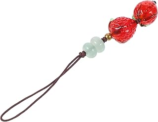 LABRIMP Cordão De Telefone De Morango Cordão De Morango Pingente De Aparelho Cordão De Celular Pingente De Telefone Bonito Corrente De Charme De Telefone Com Contas Cordão De Telefone Com