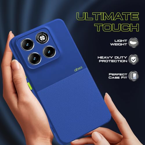 Image of AIBEX Premium Back Cover Case Compatible for Motorola Edge 70 Pro Plus 5G / Motorola Edge 70 Pro 5G|Scratch & Drop Tested Shockproof Matte Texture Case with Soft Microfibre Lining|Slim Fit - Blue
