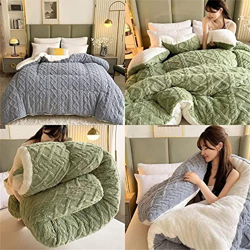 2023 New Thickened Super Soft Insulation Hibiscus Winter Quilts, Lightweight Breathable Warmth Thick Bed Comforters, Fluffy Plush Double-Sided Twin Size Velvet Blanket Quilt for Cold Weather.