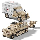 WWII Military Vehicle Opel Blitz Truck & Armored Halftrack Building Toy, Compatible with Lego Military Set, Great Gifts for Adults & Kids Age 8+ (994PCS)