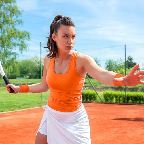 Image of Bememo 12 Pack Wristbands Sweatband for Women Men, Neon Colored Sport Wrist Bands, Tennis Football Basketball Sweatbands, Moisture Wicking Arm Bands for Working Out