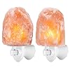 Upgraded amir salt lamp natural himalayan crystal salt light with 4 bulbs 112oz mini hand carved night light with ul certified wall plug decoration salt rock lamp 2 pack  urban country home decor