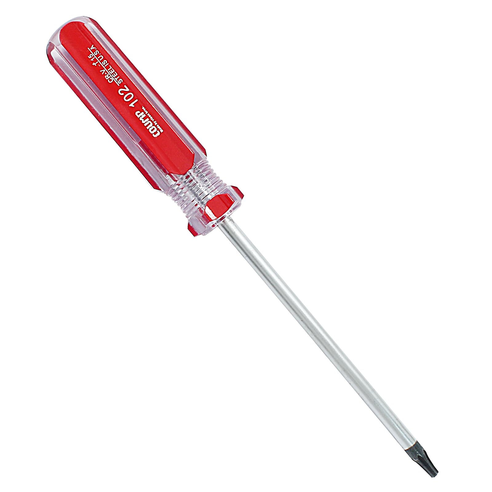 HARSKIYER T15 Security Torx Screwdriver with Magnetic Tip, 7 Inch / 178mm Cr-V Steel Screwdriver for Repairing and DIY, 4 Inch Working Length with Red Insulated PVC Handle