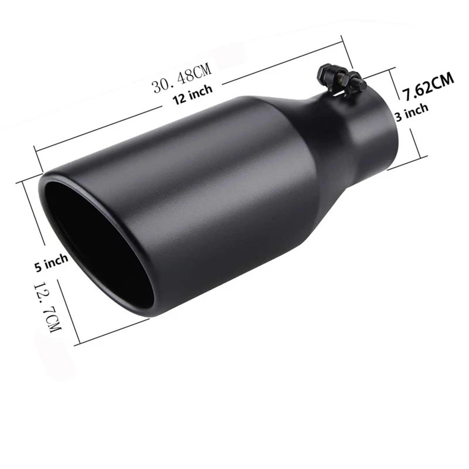 1 szt. Uniwersalna końcówka rury wydechowej samochodu 3 cale/7,62 cm końcówka tłumika do rury wydechowej ciężarówki akcesoria samochodowe(Black)