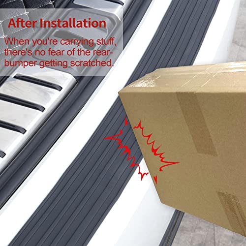 Singaro Car Rear Bumper Protector, 41.5Inch X3.6Inch Car/Suv Universal Rubber Anti-Scratch Trunk Exterior Accessories（Black） #TOP4