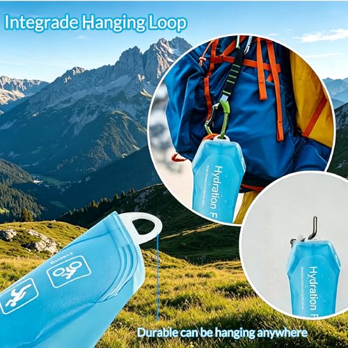 Image of AXEN 500ML Soft Flask, TPU Foldable Running Hydration Flask, Soft Collapsible Water Bottle for Hydration Pack Cycling Marathon Running Hiking