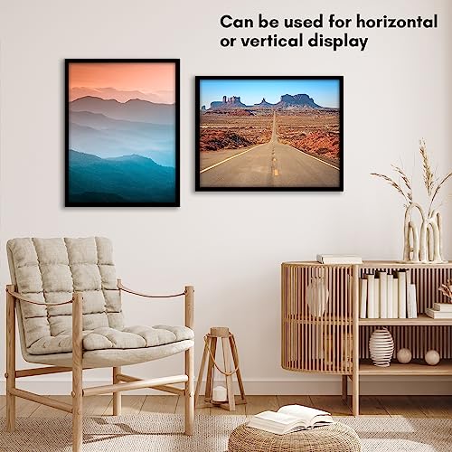 Americanflat 17x22 Picture Frame with Polished Plexiglass - Streamline Collection - Thin Border Picture Frame for Wall Display - Hanging Hardware Included - Black