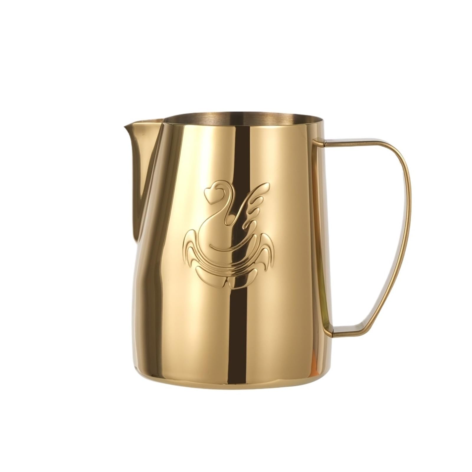 Milchkännchen Kaffeezubereitung, Tasse, Milchkännchen, Kaffee-Latte-Art-Tasse, Aufschäumkrug, Tasse, Milchaufschäumkrug, Kaffeezubehör(Gold,400ml)