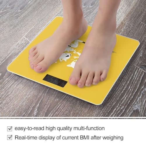 Báscula digital de baño vidrio templado amarilla y blanca miniatura 5