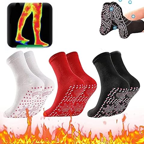 Tourmaline Acupressure Self-heating Shaping Socks, AFIZ Tourmaline Slimming Health Sock,Tourmaline Thermal Circulation Self-heating Shaping Socks, Tourmaline Acupressure Therapy Socks (3 Pairs,Mix) Cover