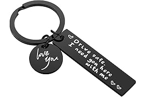 Drive Safe Keychain, Unique Anniversary Valentine's Day Gifts, Romantic Wife Keychain from Husband