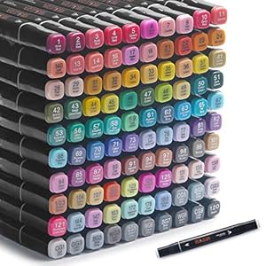 100 kleuren kunststiften Op alcohol gebaseerde markers, dubbele tips Op alcohol gebaseerde markers, professionele…