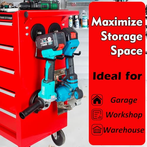 Image of MUTUACTOR Super Strong Magnetic Hooks,2pcs Powerful Magnetic Storage Hooks for Hanging Tools,Heavy Duty Magnetic Garage Hooks for Organizing Power Drill Drivers,Tool Box,Chest or Metal Cabinet