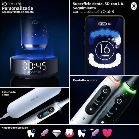 Oral-B iO 10 Edición Especial, Cepillo De Dientes Eléctrico Negro, 1 Cepillo, 1 Estuche De Viaje Cargador