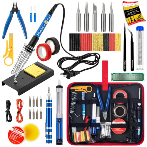 Soldering Iron Kit, 60W Soldering Iron Adjustable Temperature 25-in-1, 5 Solder Tips,...