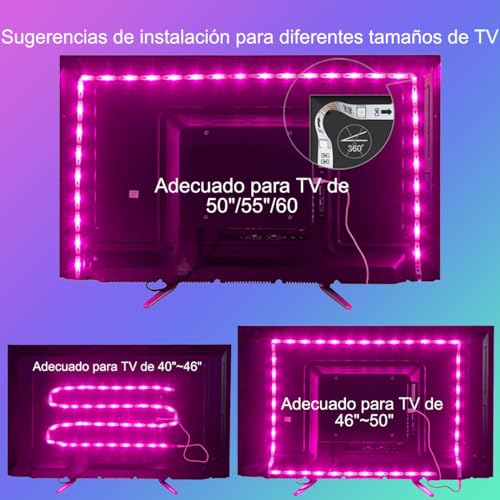 LED Strip Lights for TV, USB TV Backlight Kit with Remote, APP Control Sync to Music, 5050 RGB Smart LED Bias Lighting for HDTV (2m for 32"-42" TV) - Image 7