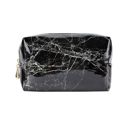 YMGSCC Stone patterned Glossy Pu Leather Square Clutch Portable Travel Makeup Storage Bags
