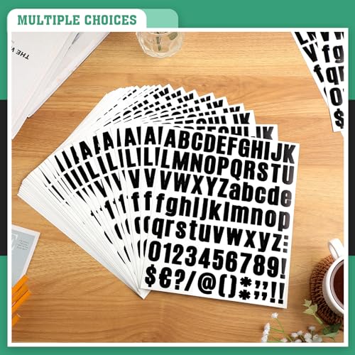 Image of Qilery 32 Sheets 1 Inch Letter and Number Stickers Self Adhesive Vinyl Letters Alphabet Stickers Big Font Letters Number Tags for School Classroom Home Mailbox Decor (Black)