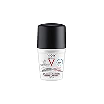 Vichy Dermo-Tolerance Homme, Deodorante Roll-on per Uomo, Per Pelli Sensibili, Antitraspirante, Antimacchie, Ultra-Fresco, Durata Fino a 48h, Senza Alcool, 50 ml