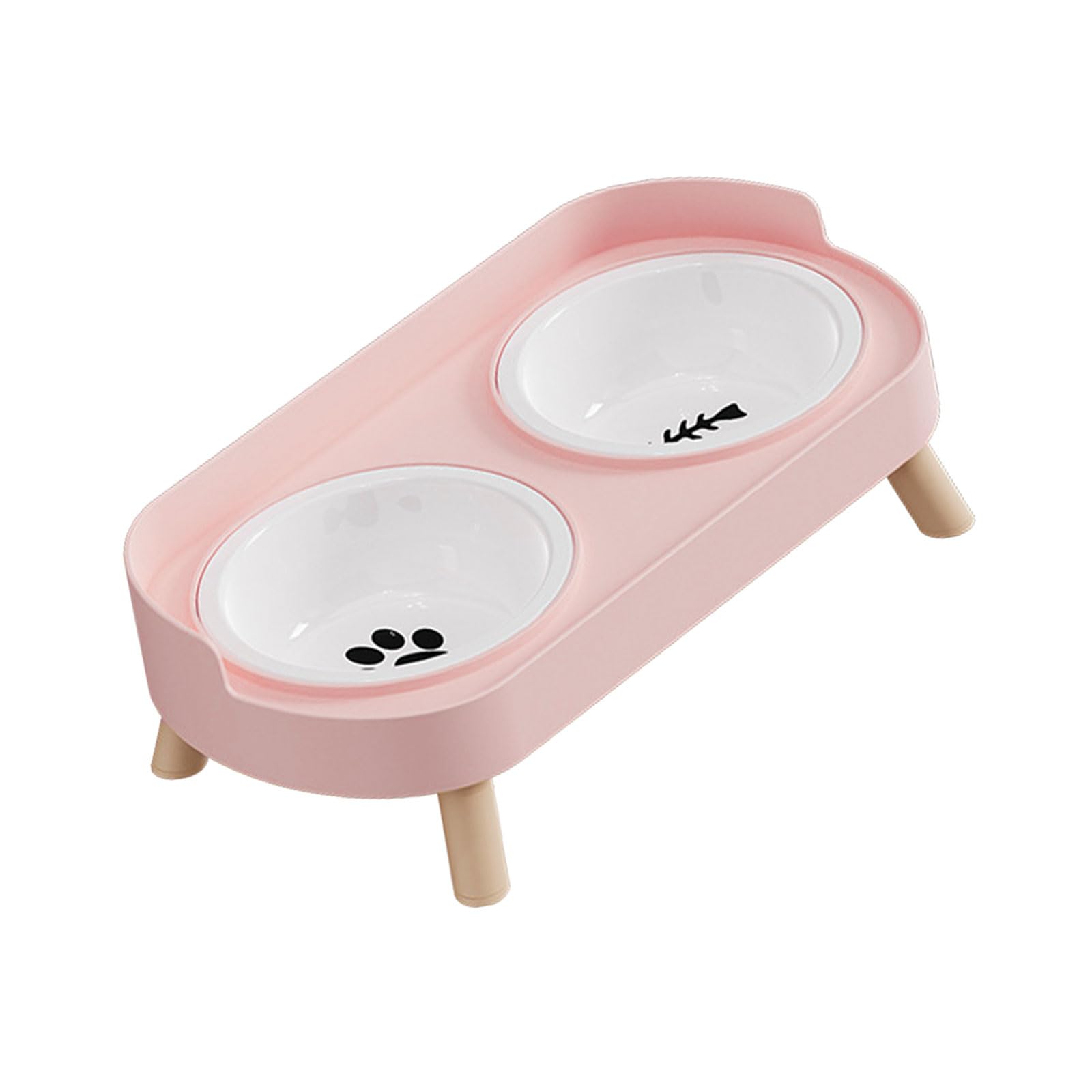 Elevated Double Bowl Pet Feeders Dish with Easy to Dishwasher Safe Pet Food Water Bowls For Small Dog Cats