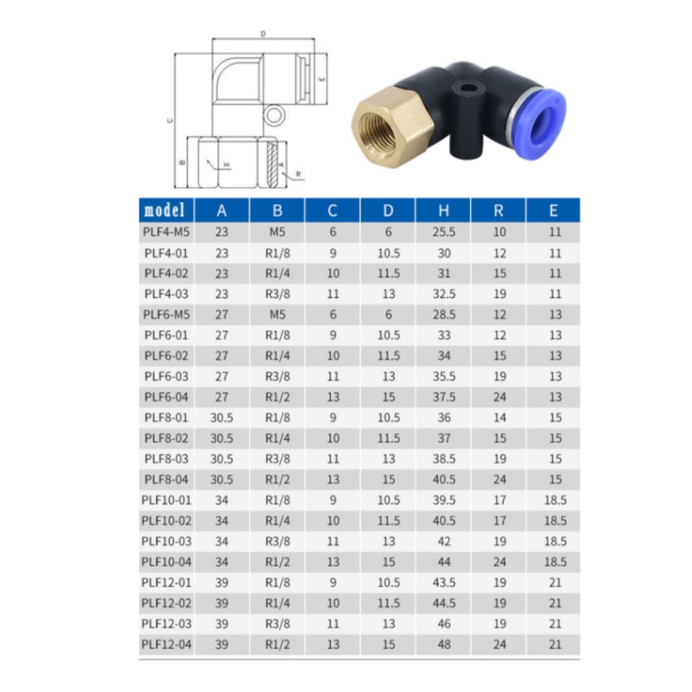 ezqnirk 1PCS Pneumatic Quick Connector air Connector BSPT Male Threaded Pipe Joint,PLF,12-01