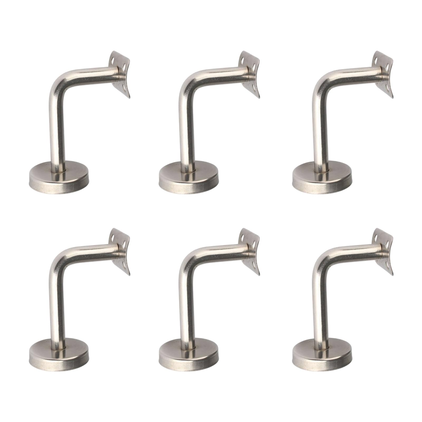 6Pcs Stainless Steel Stair Handrail Bracket Stair Railing Guardrail Fixed Bracket for Wood, Guardrail, Railing Stainless Steel Handrail