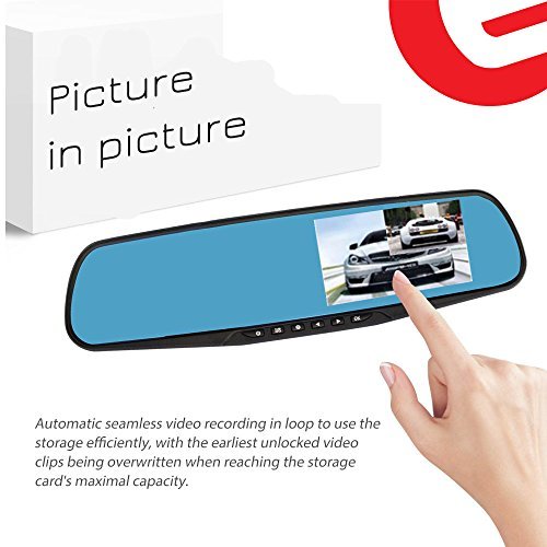 Ezonetronics Car Camera | Car Video Recorder Full HD 1080P | Car Video Camera 4.3 Inch LCD with Dual Lens for Vehicles Front & Rearview Mirror | DVR Vehicles Dash Cam 2010