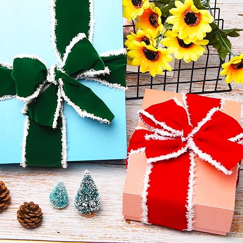 Cinta de terciopelo con alambre Lezevn para lazos navideños moldeables 6