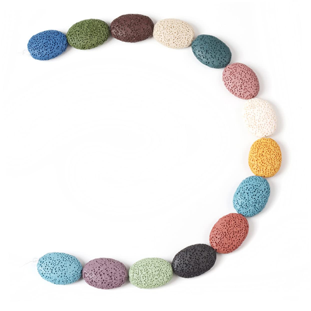Kit Di 3 Perline Di Chakra Ciondolo Vulcanico Ciondolo Ovale Ciondoli Kit Per La Creazione Di Braccialetti Con Perline Naturali 12 Pezzi*3