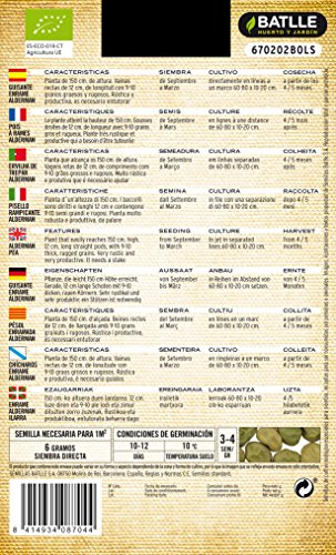 Semillas Ecológicas Leguminosas - Guisante de enrame Alderman ...