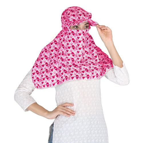 Image of Scarf Face Cover Cap Mask Sun Protection Head Hair Face Wrap Bandana Stole For Girls and Women
