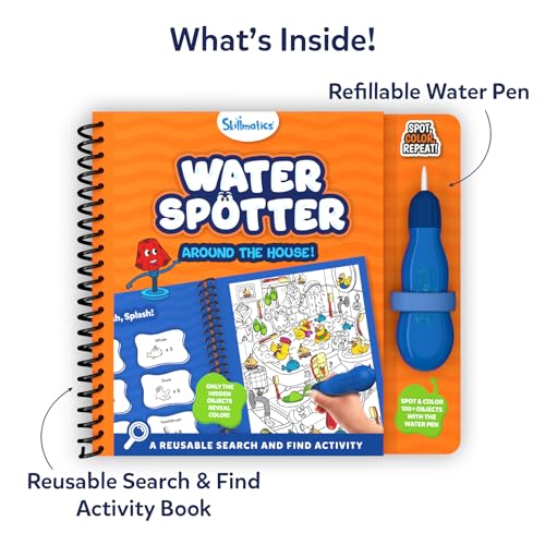 Image of Skillmatics Reusable Search & Find Book - Water Spotter, Mess-Free, Fun Learning Activity, Travel Toy, Gifts for Boys & Girls Ages 4, 5, 6, 7, 8